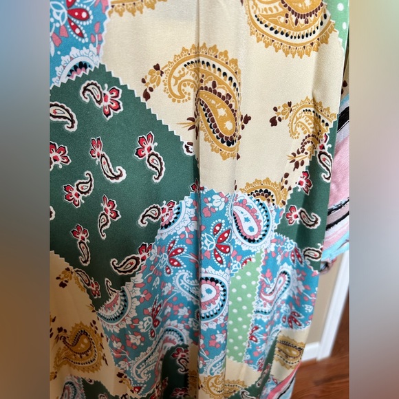 NWT GigiO Cottagecore Patchwork Midi Kaftan Dress Sz Small - Picture 8 of 12